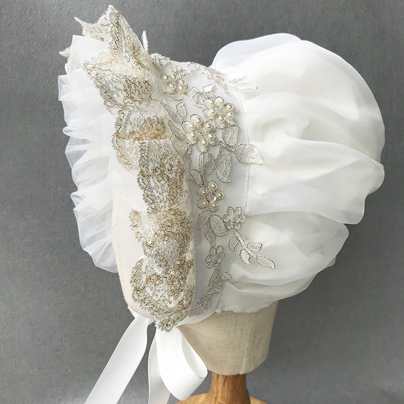 Women'S Victorian Accessories - Victorian Bonnet Ruffles Village Cap Lolita