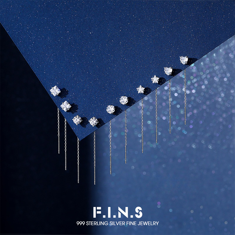 Statement Earrings Oversized - F.I.N.S Luxury S999 Sterling Silver Ear