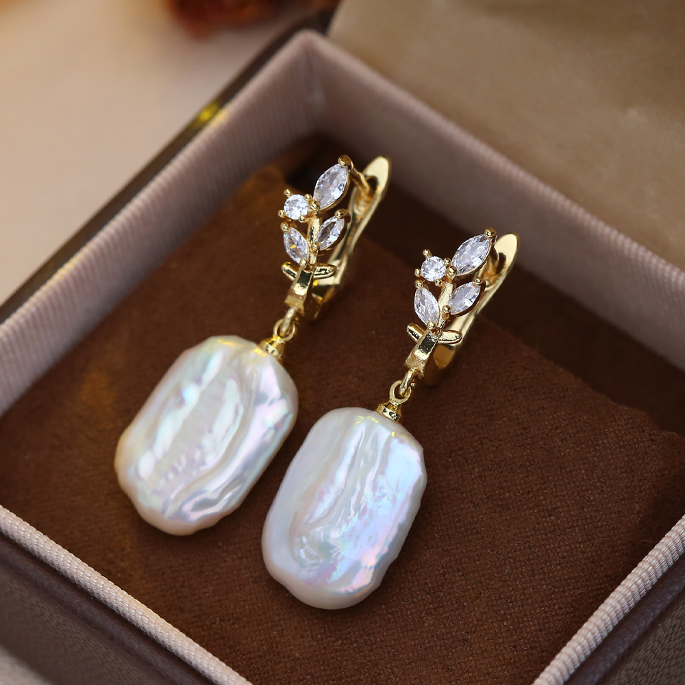 Statement Earrings Oversized - Big Natural Freshwater Pearl Drop Earring