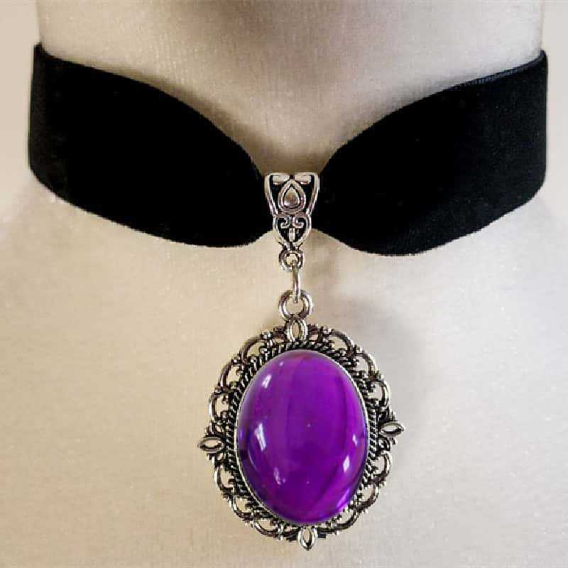 Purple Cameo water drop Choker - đánh giá và giá Women'S Victorian Accessories