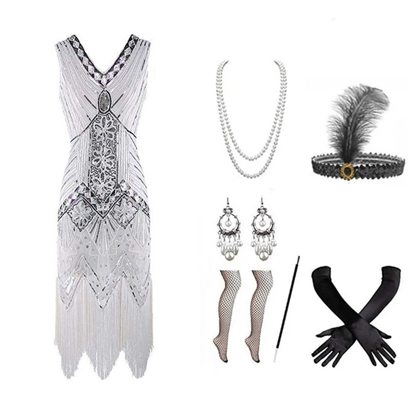 Women 1920s Flapper Dress Set  - đánh giá và giá Women'S Accessories In The 1920S