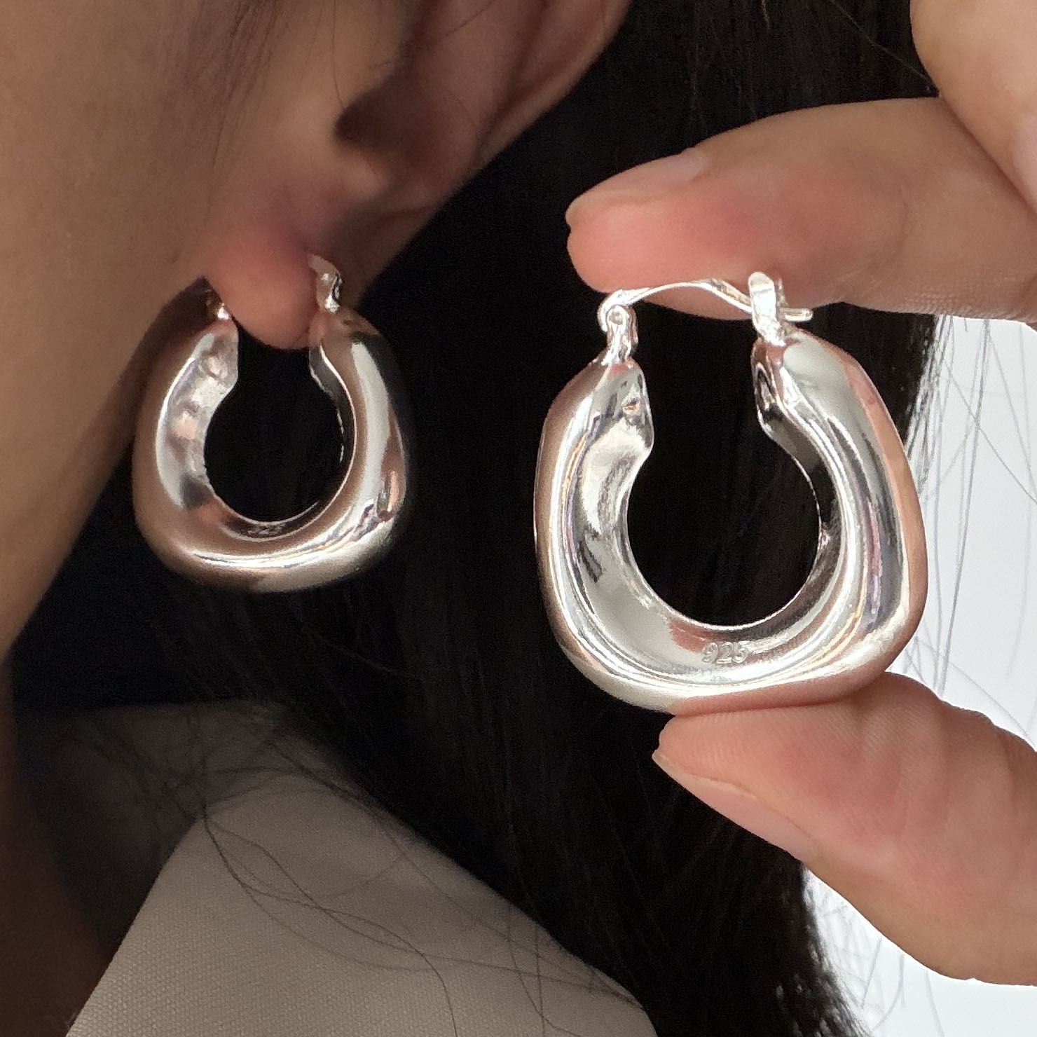 925 Sterling Silver Vintage Ea - đánh giá và giá Statement Earrings Oversized
