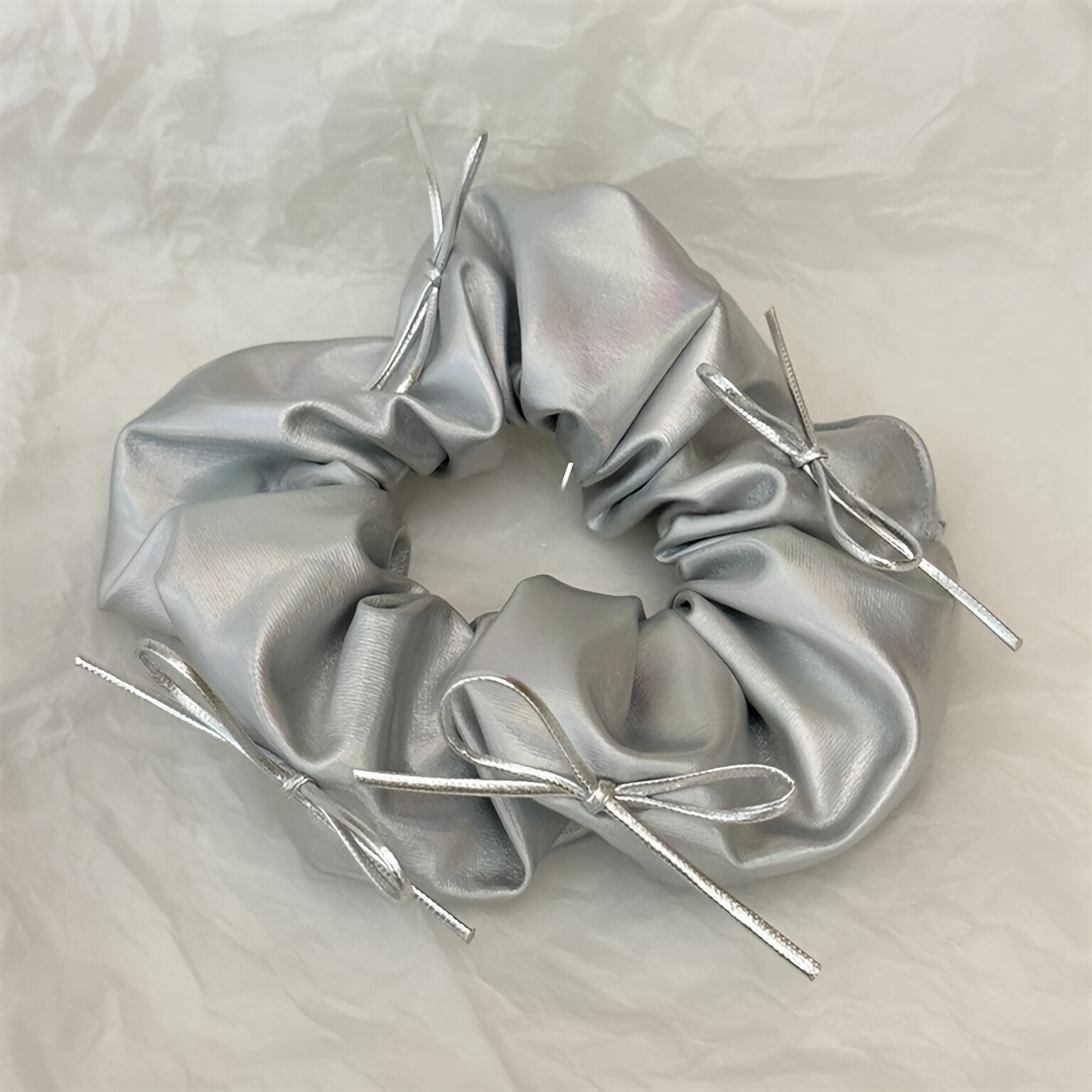 Silver Faux Leather Bow Oversi - đánh giá và giá Hair Tie Velvet