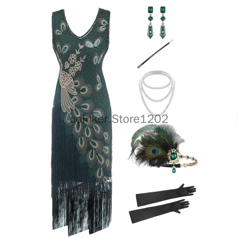 1920s Flapper Dress Peacock Se - đánh giá và giá Women'S Accessories In The 1920S