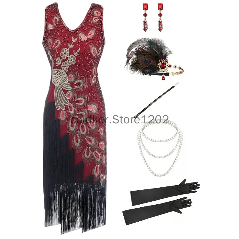 1920s Flapper Dress Peacock Se - đánh giá và giá Women'S Accessories In The 1920S