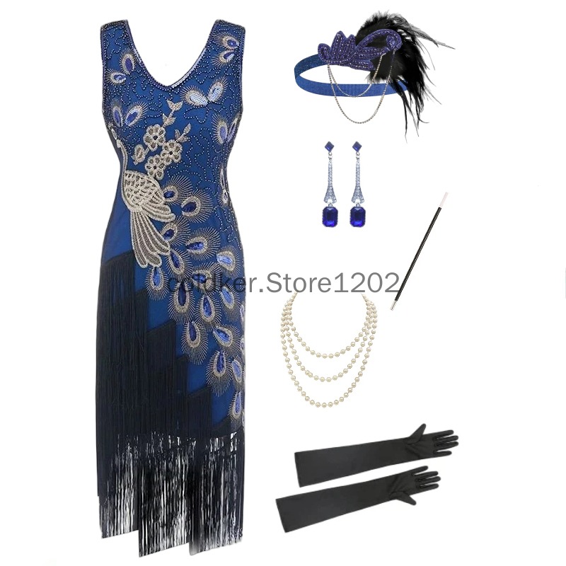 1920s Flapper Dress Peacock Se - đánh giá và giá Women'S Accessories In The 1920S
