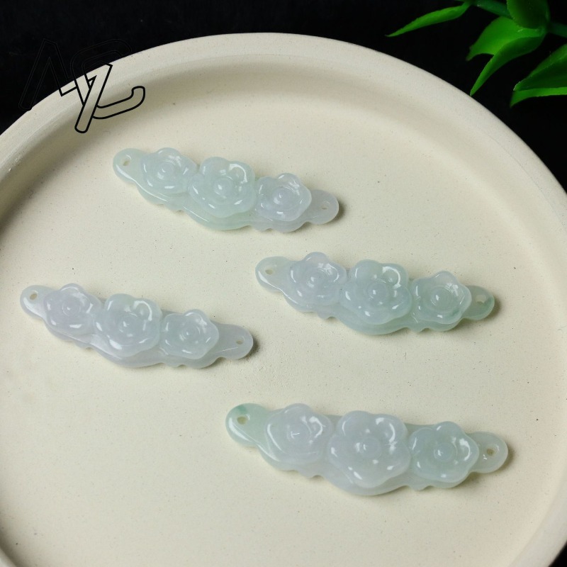 1pc Natural Jadeite Emerald Fl - đánh giá và giá Accessories Woman