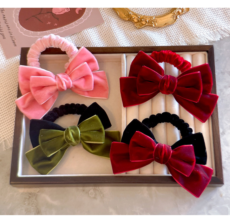 Cute Red Velvet Bow Hair Ties  - đánh giá và giá Hair Tie Velvet