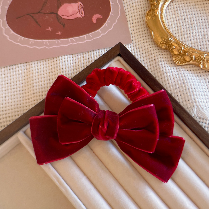 Cute Red Velvet Bow Hair Ties  - đánh giá và giá Hair Tie Velvet