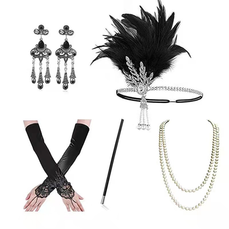 Black Red White Ladies Girl Co - đánh giá và giá Women'S Accessories In The 1920S