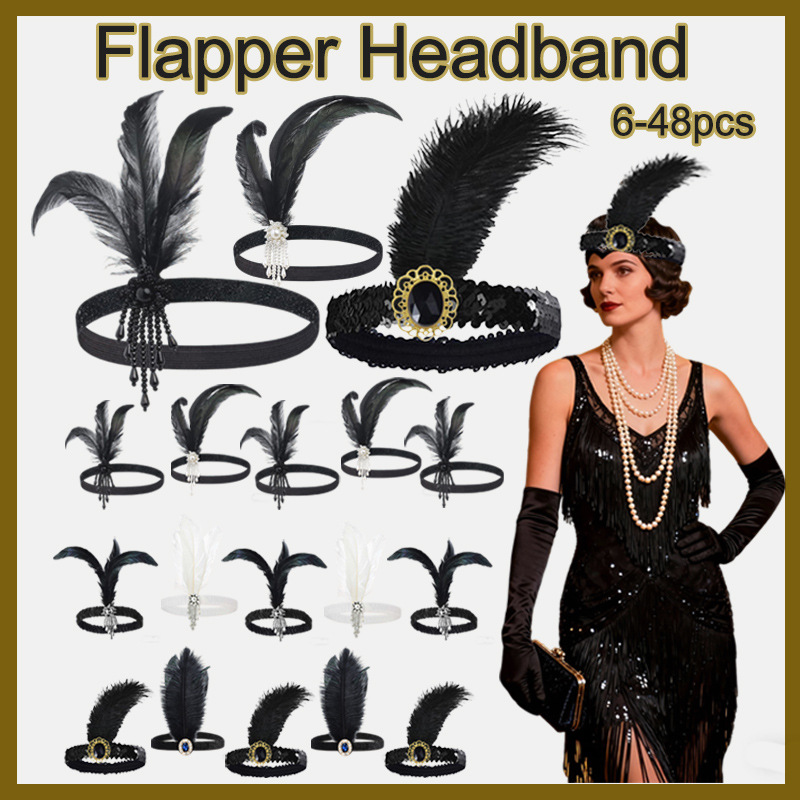 6-48PCS 1920s Flapper Headband - đánh giá và giá Women'S Accessories In The 1920S