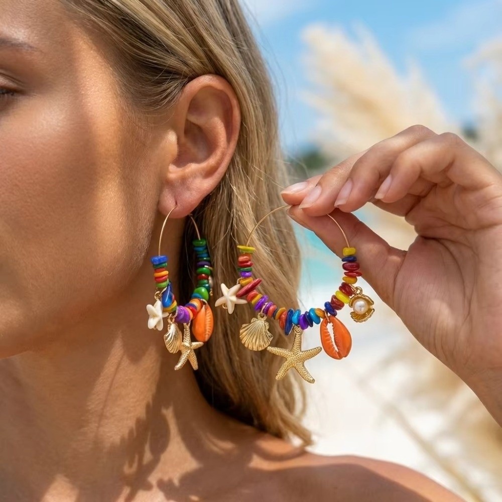Boho Colorful Shell Hoop Earri - đánh giá và giá Tassel Earrings Boho