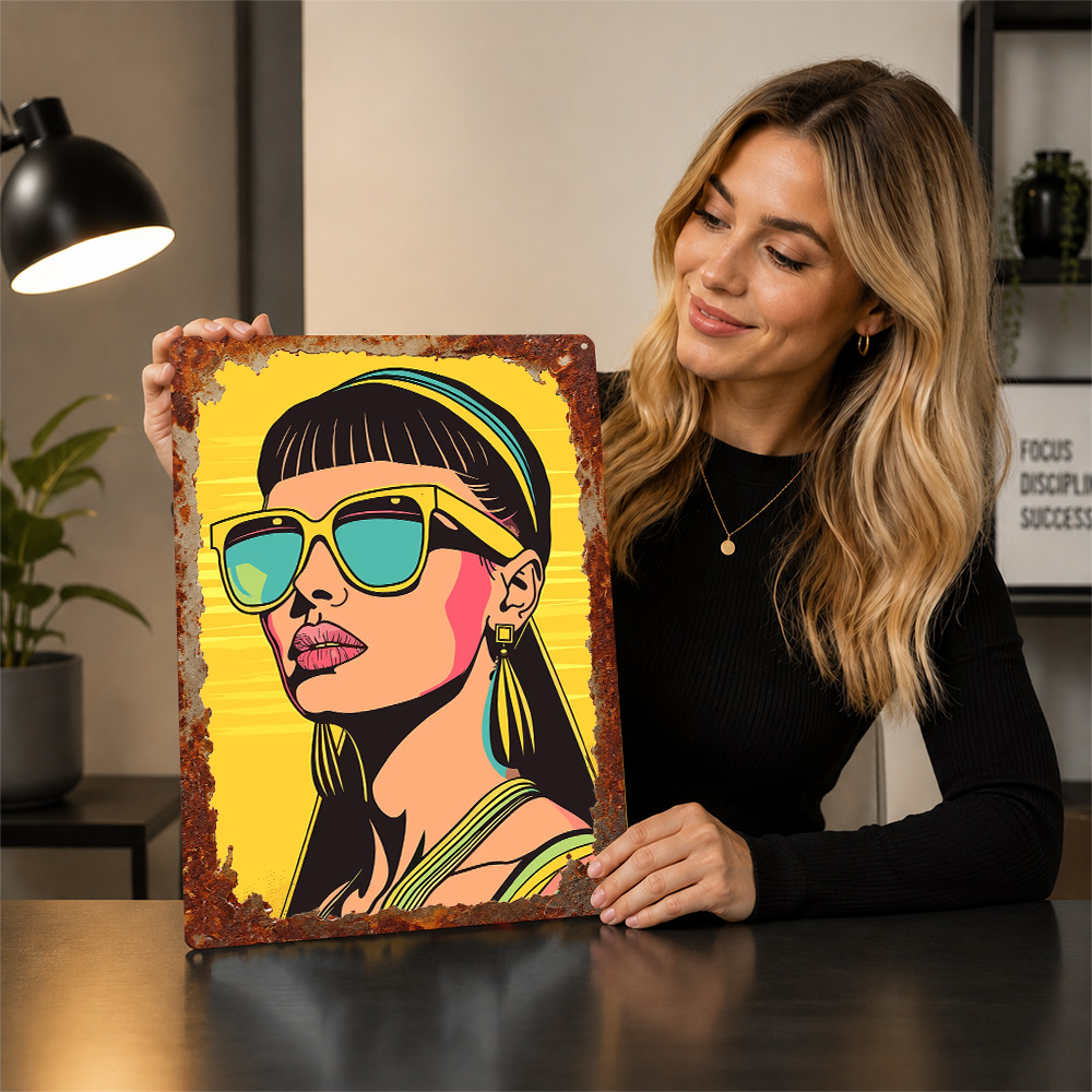 Retro Woman in Sunglasses 3D T - đánh giá và giá Women Accessories Poster