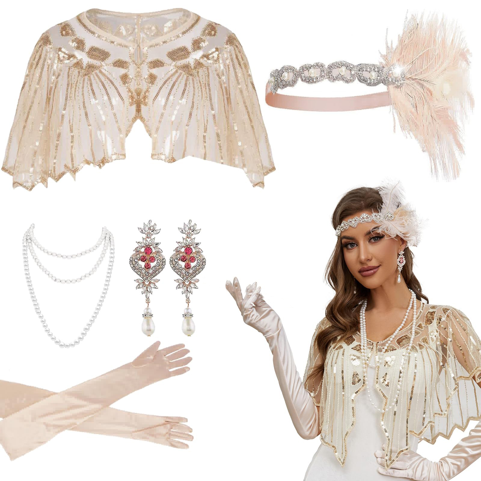 1920s Gatsby Party Wedding  Fe - đánh giá và giá Women'S Accessories In The 1920S