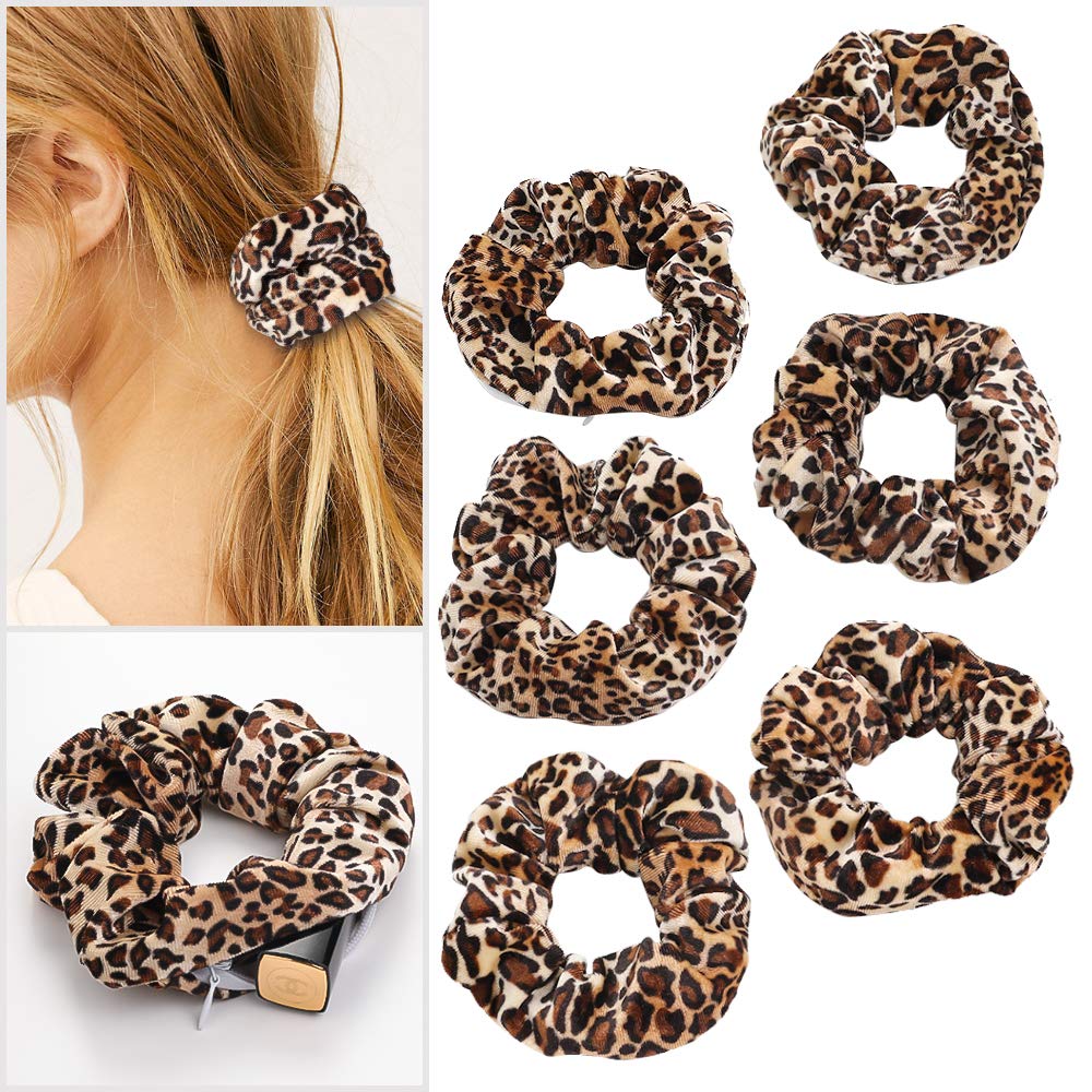 1/6Pcs Leopard Velvet Scrunchy - đánh giá và giá Hair Tie Velvet