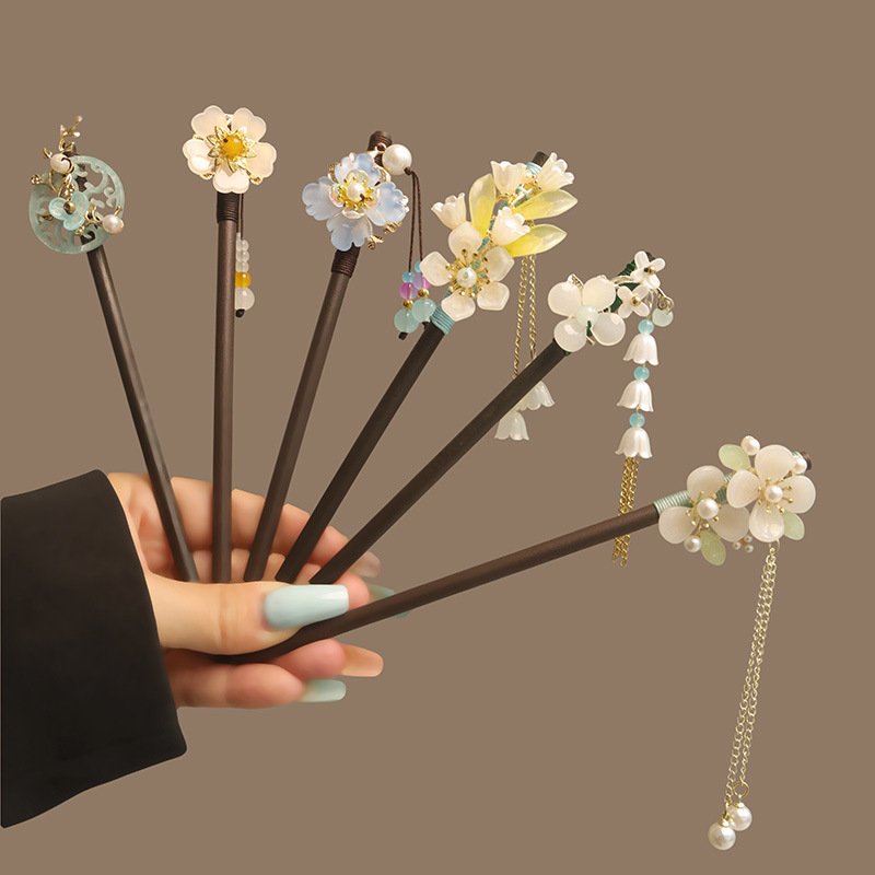 Flower Tassel Pearl Hair Stick - đánh giá và giá Women Accessories For Hand