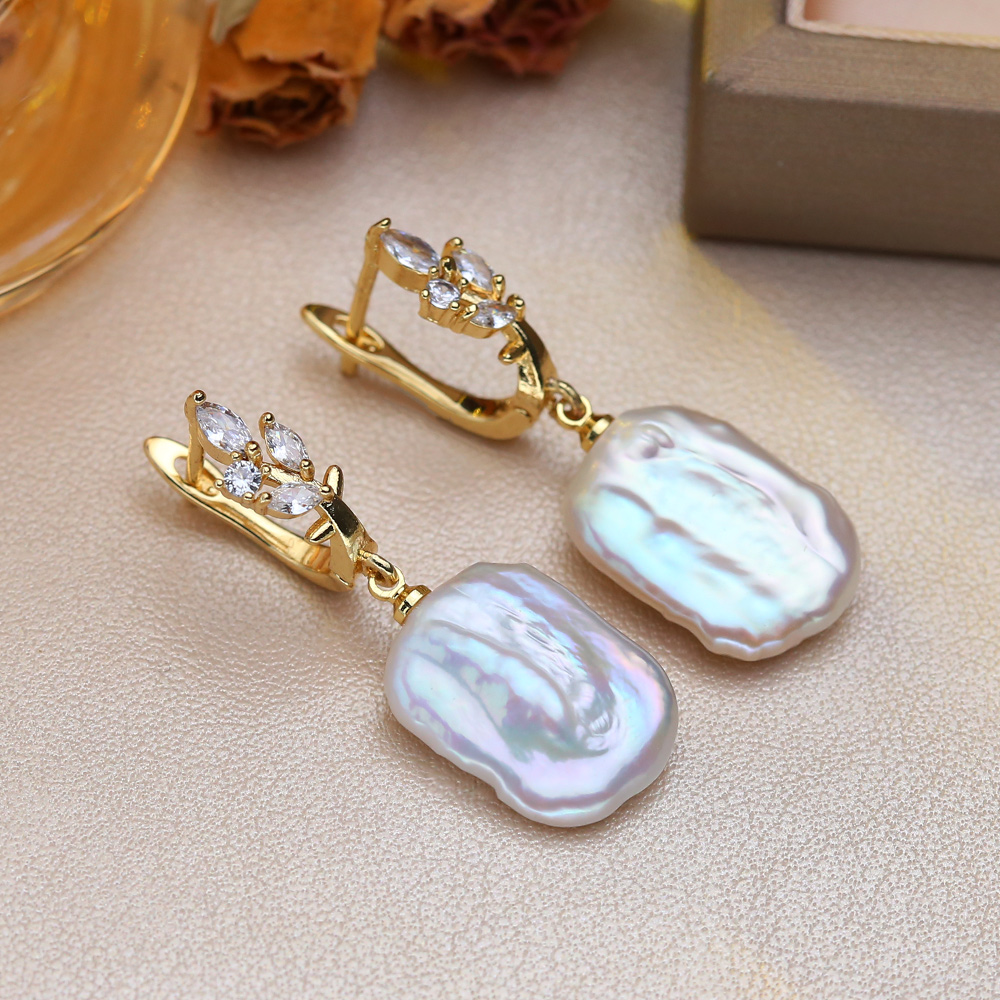 Big Natural Freshwater Pearl D - đánh giá và giá Statement Earrings Oversized