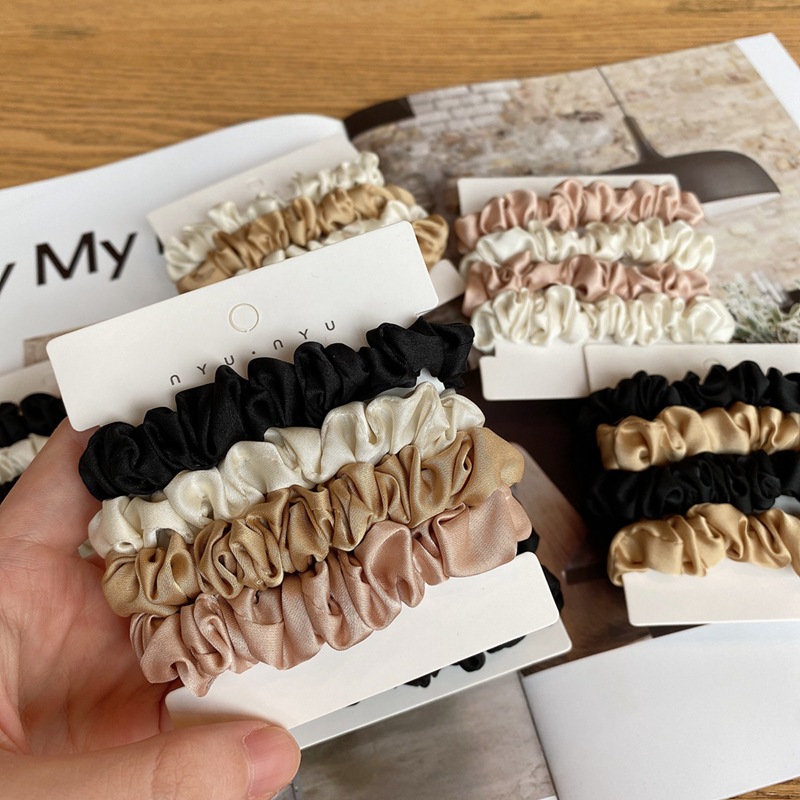 4 Cái/bộ Lụa Satin Scrunchies  - đánh giá và giá Hair Tie Velvet