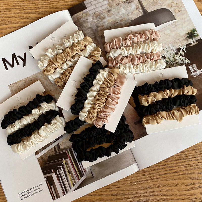 4 Cái/bộ Lụa Satin Scrunchies  - đánh giá và giá Hair Tie Velvet